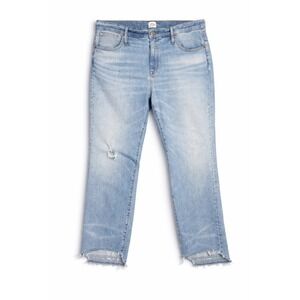 J Crew Denim Slim Boyfriend Jeans Light Wash Distressed Size 34/18 Stretch Boho